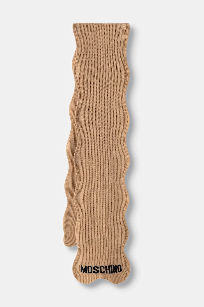 Moschino szalik damski z wełną brązowy M3471.30853