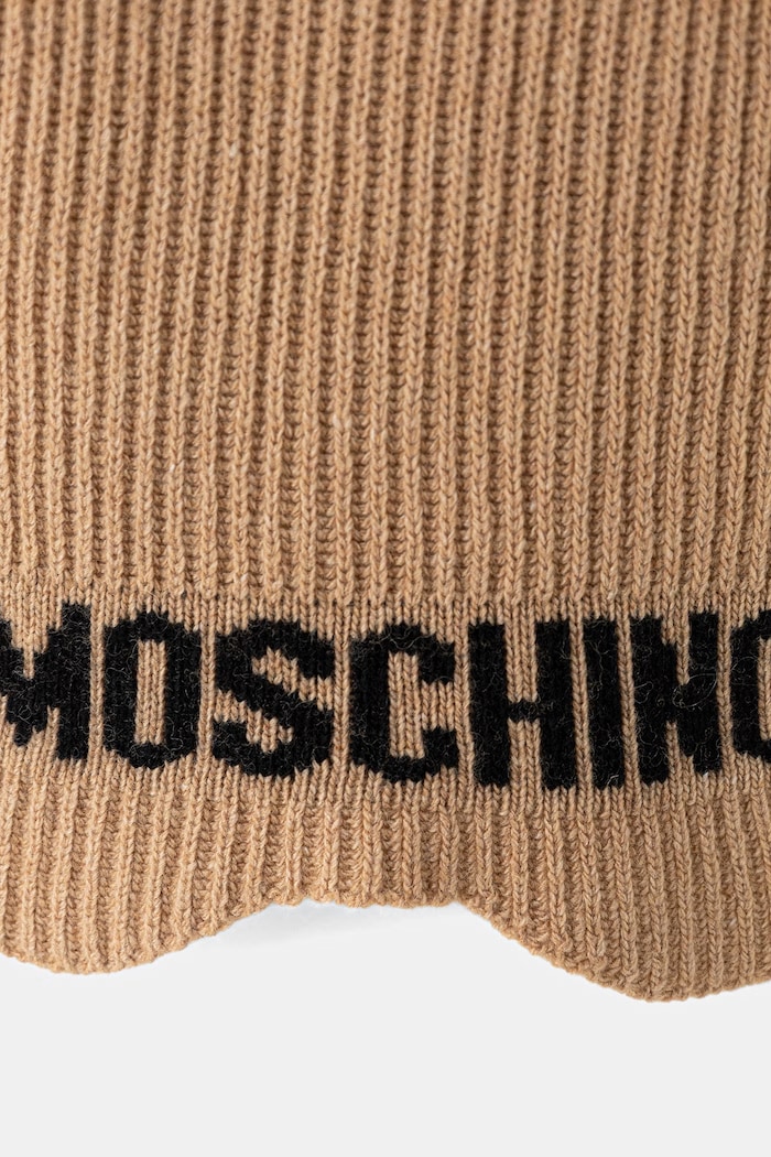 Moschino szalik damski z wełną M3471.30853 brązowy AW26