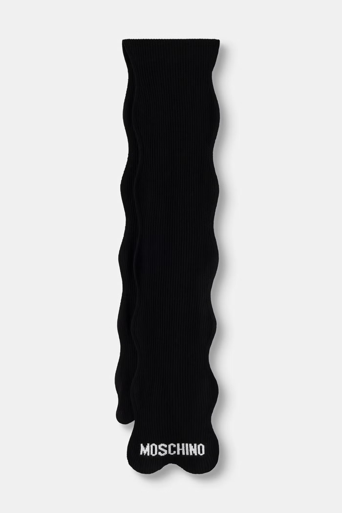 Moschino szalik damski z wełną czarny M3471.30853