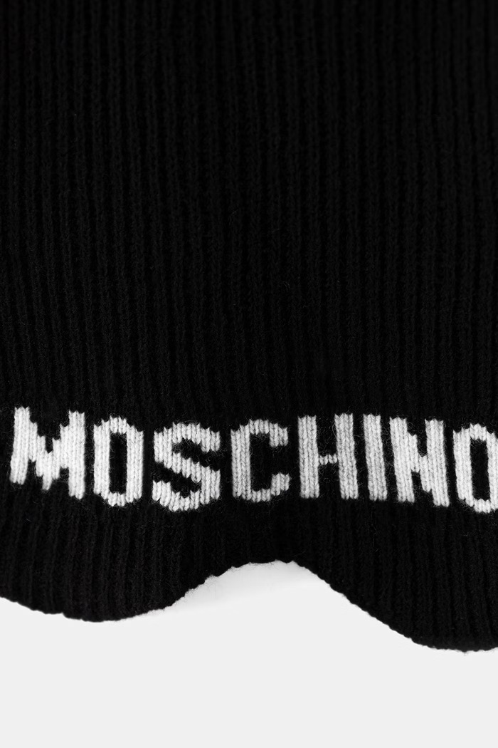 Moschino szalik damski z wełną M3471.30853 czarny AW26