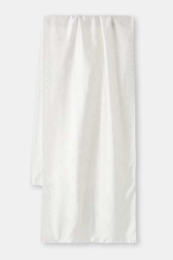 Moschino szal damski jedwabny biały M3447.30556