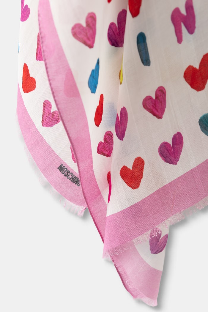 Akcesoria Moschino szal damski z dodatkiem kaszmiru M3457.3314 różowy