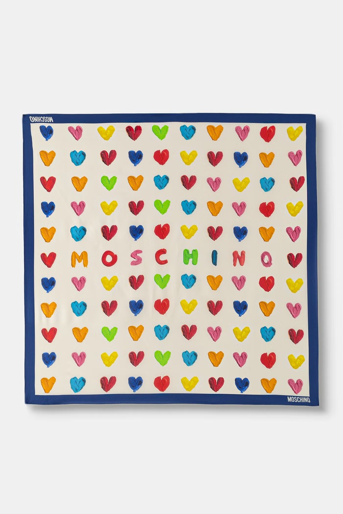 Moschino apaszetka damska jedwabna beżowy M3421.3525