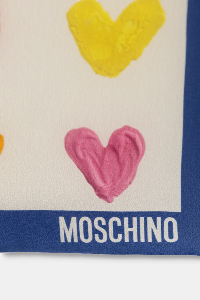 Moschino apaszetka damska jedwabna M3421.3525 beżowy AW26
