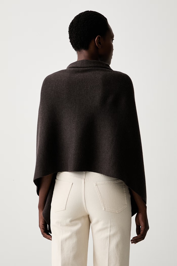Odzież Yuzefi poncho damskie z wełny merino HOME YUZPF26.RW.KN17.69 brązowy