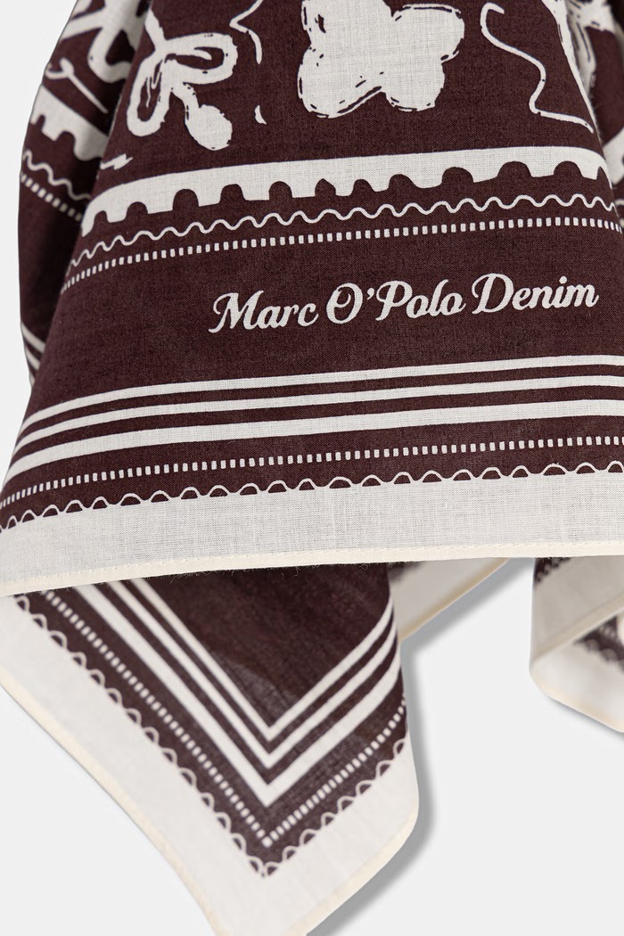 Marc O'Polo apaszka damska bawełniana 5000010086 brązowy AW26