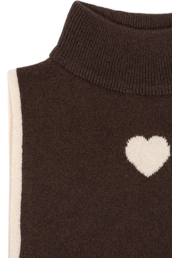 Konges Sløjd Komin dziecięcy wełniany COLLETTE NECKWARMER brązowy KS103461.9BY2