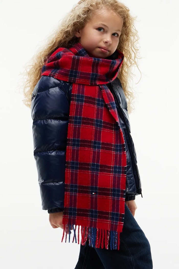 Tommy Hilfiger Szalik dziecięcy wełniany czerwony KA0KA00095.9BY2