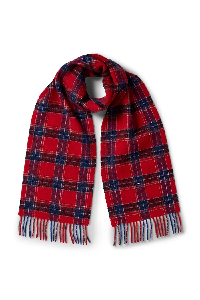 Tommy Hilfiger Szalik dziecięcy wełniany KA0KA00095.9BY2 czerwony AW26