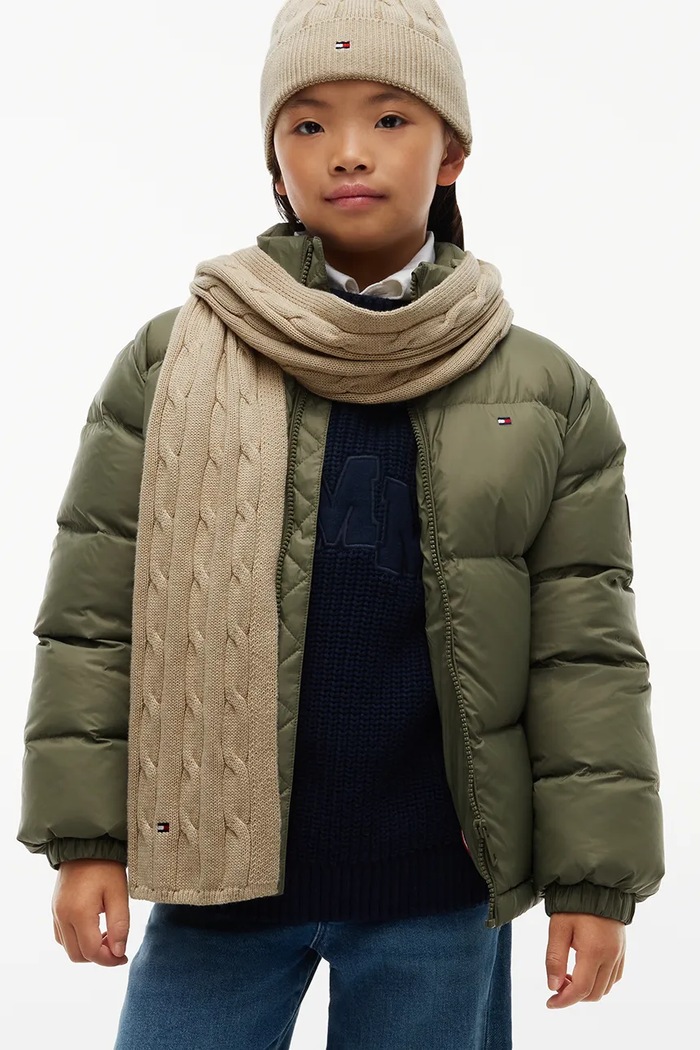 Tommy Hilfiger Kratki šal za djecu pamučni bež KA0KA00094.9BY2