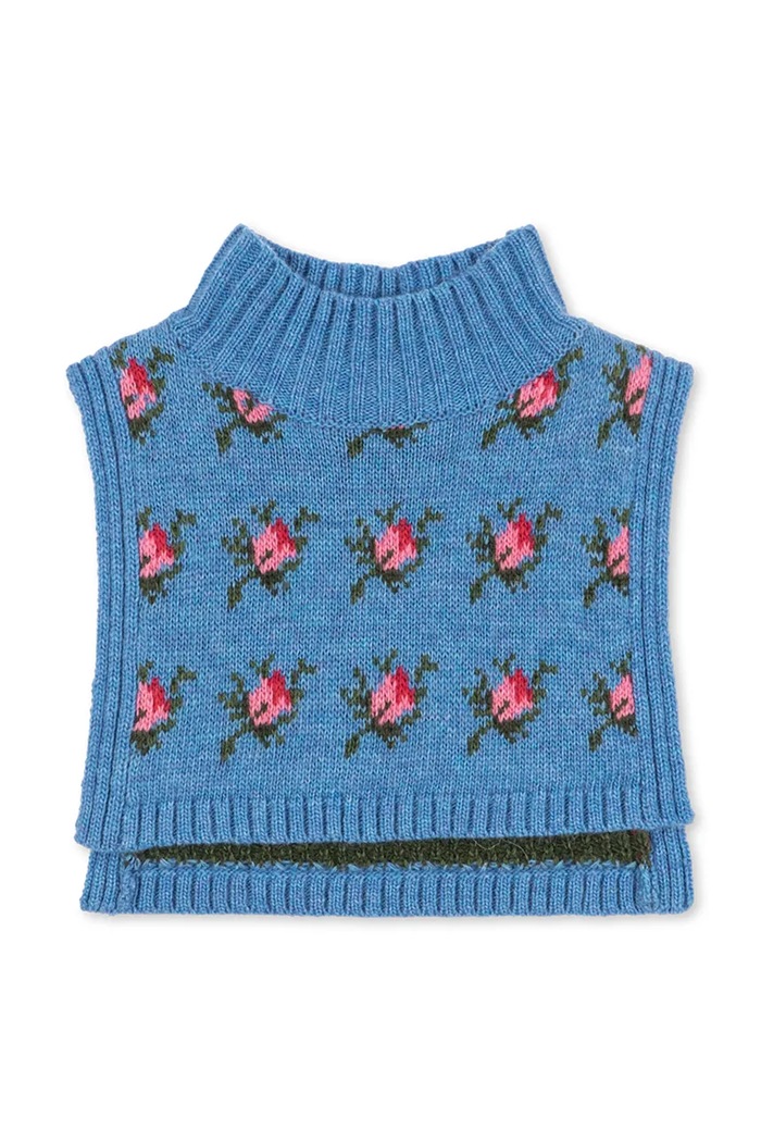Konges Sløjd Cjevasti šal za djecu s vunom BELOU NECKWARMER plava KS105909.9BY2
