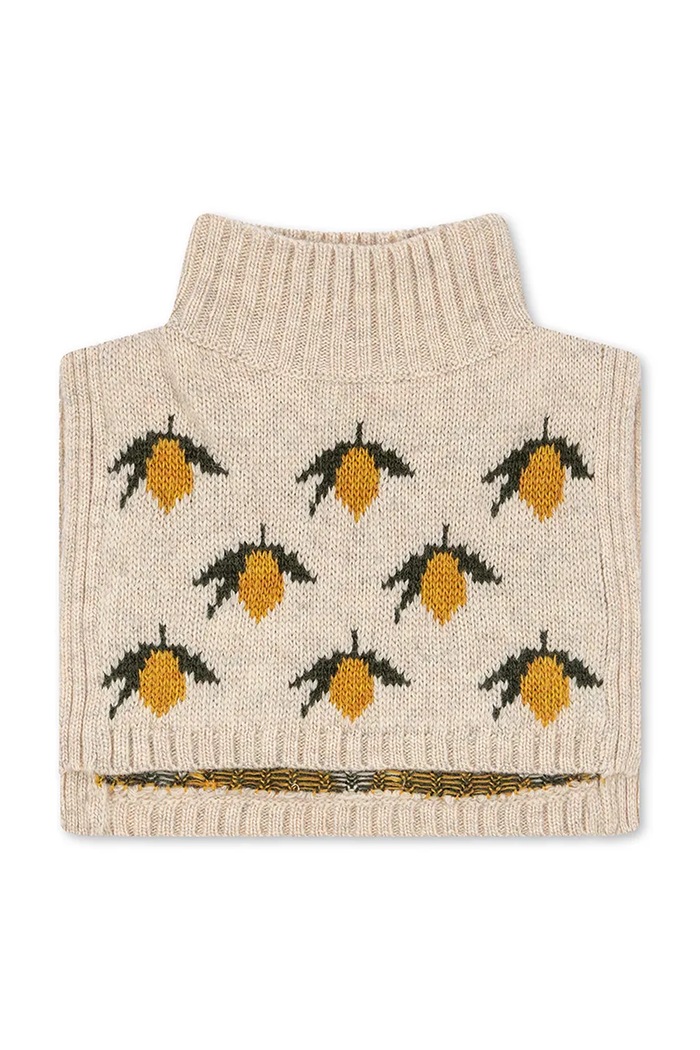 Konges Sløjd Komin dziecięcy z wełną BELOU NECKWARMER beżowy KS105909.9BY2
