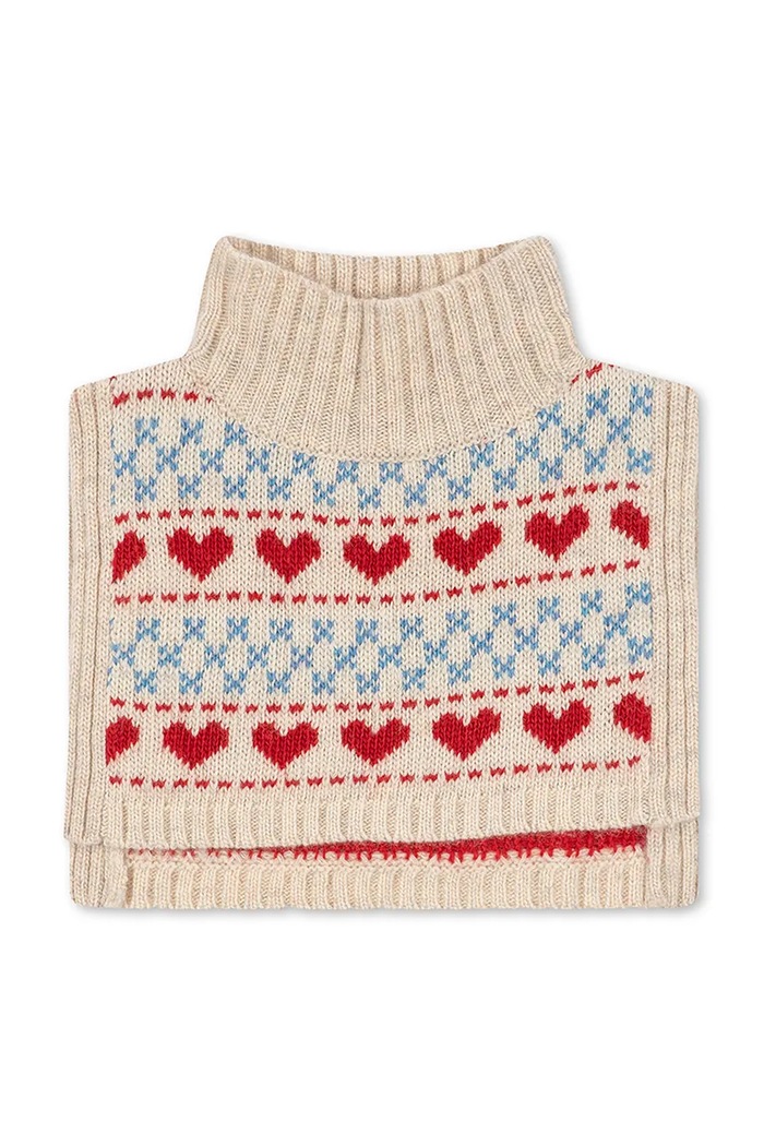 Konges Sløjd Komin dziecięcy z wełną BELOU NECKWARMER beżowy KS105909.9BY2