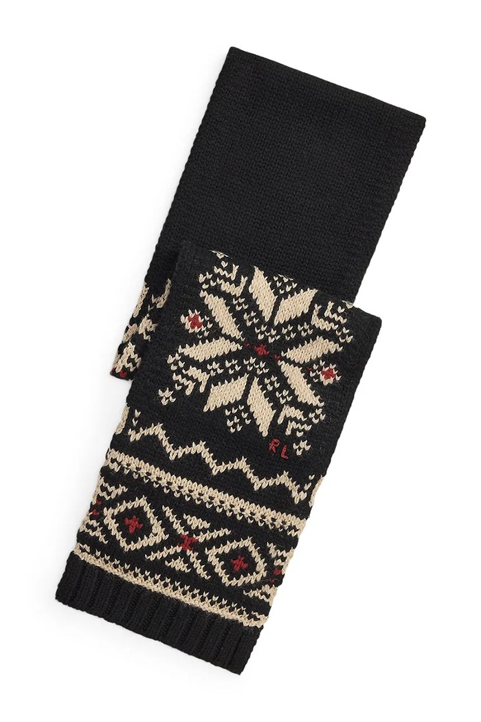 Polo Ralph Lauren Szalik męski z wełną czarny 449P20292