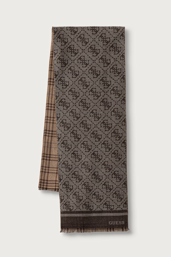 Guess Szalik z wiskozy MILANO brązowy AM9670.POL03