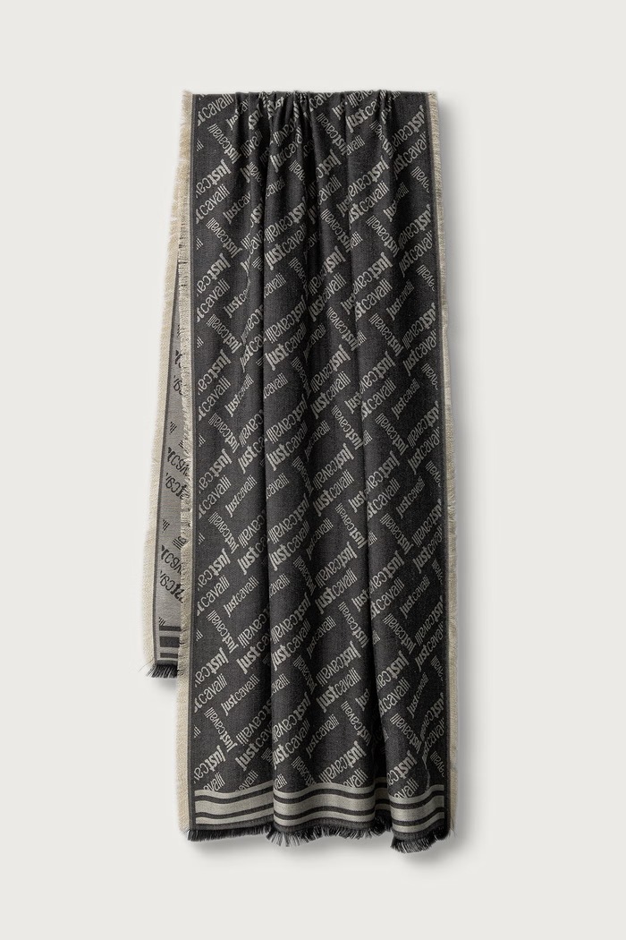 Just Cavalli Szal damski z wiskozy zielony 81QA2H03.ZG449
