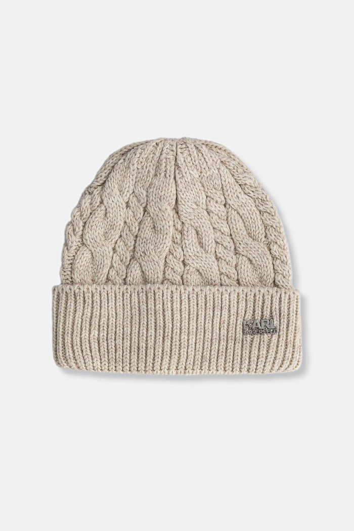 Karl Lagerfeld komplet męski z wełny 564320.805700 beżowy AW26