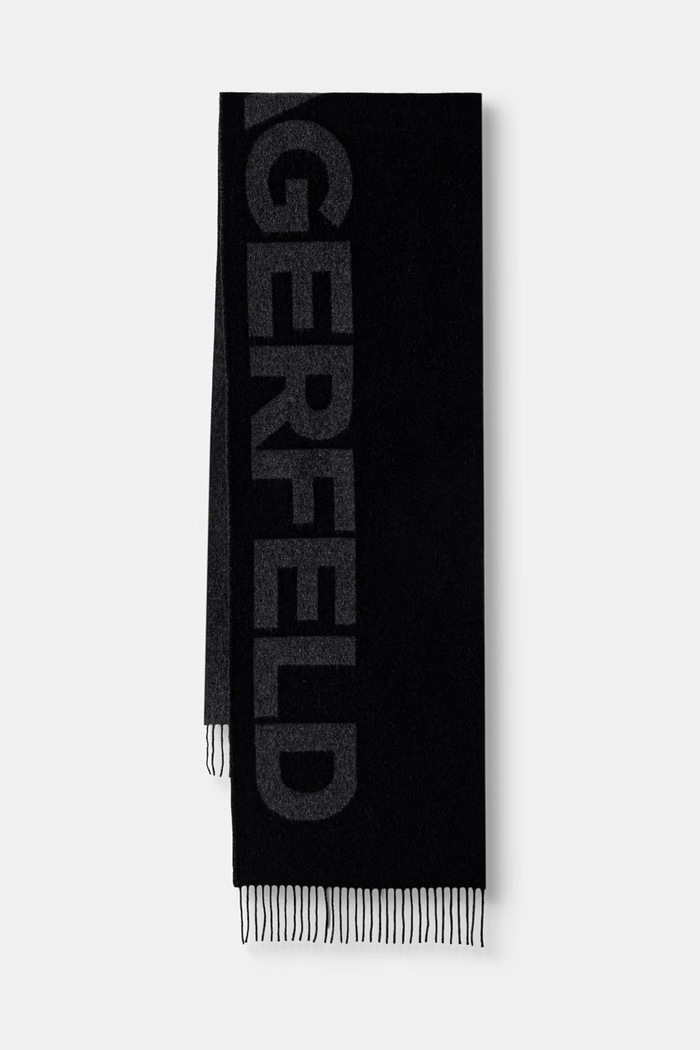 Karl Lagerfeld шарф для мужчин с шерстью чёрный 564137.805001