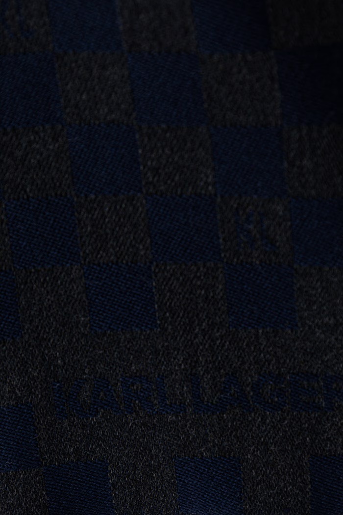 Karl Lagerfeld Κασκόλ ανδρικό με μαλλί 564131.805001 σκούρο μπλε AW26