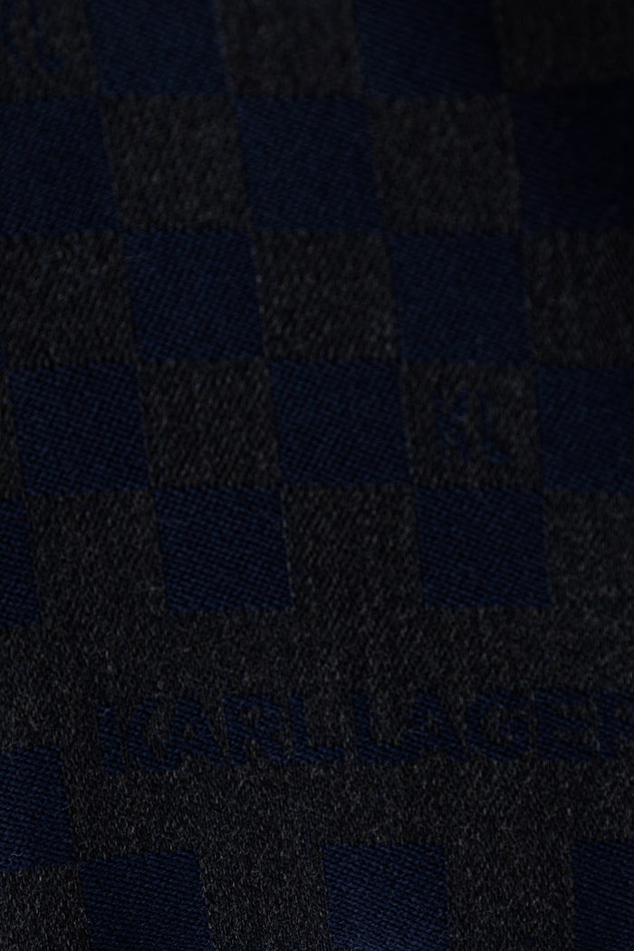 Karl Lagerfeld Κασκόλ ανδρικό με μαλλί 564131.805001 σκούρο μπλε AW26