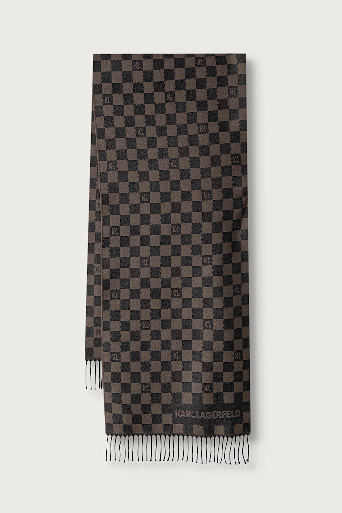 Karl Lagerfeld κασκόλ ανδρικό με μαλλί καφέ 564131.805001