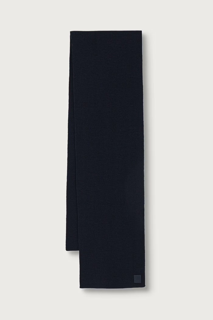 BOSS Orange Šal moški z volno Foxon_Scarf mornarsko modra 50569492
