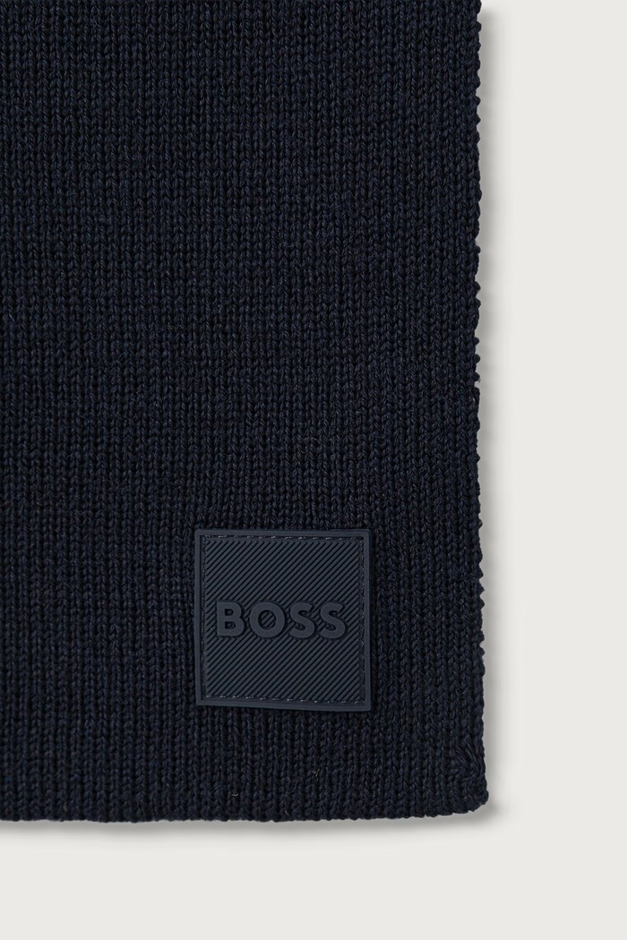 Dodatki BOSS Orange Šal moški z volno Foxon_Scarf 50569492 mornarsko modra