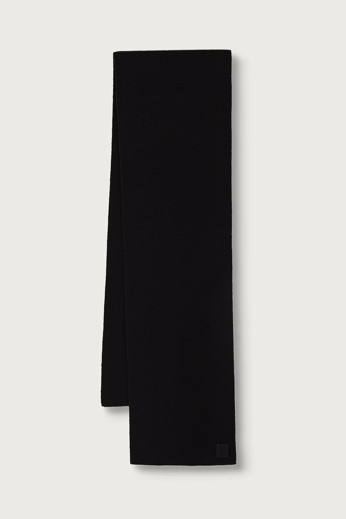 BOSS Orange Šal moški z volno Foxon_Scarf črna 50569492