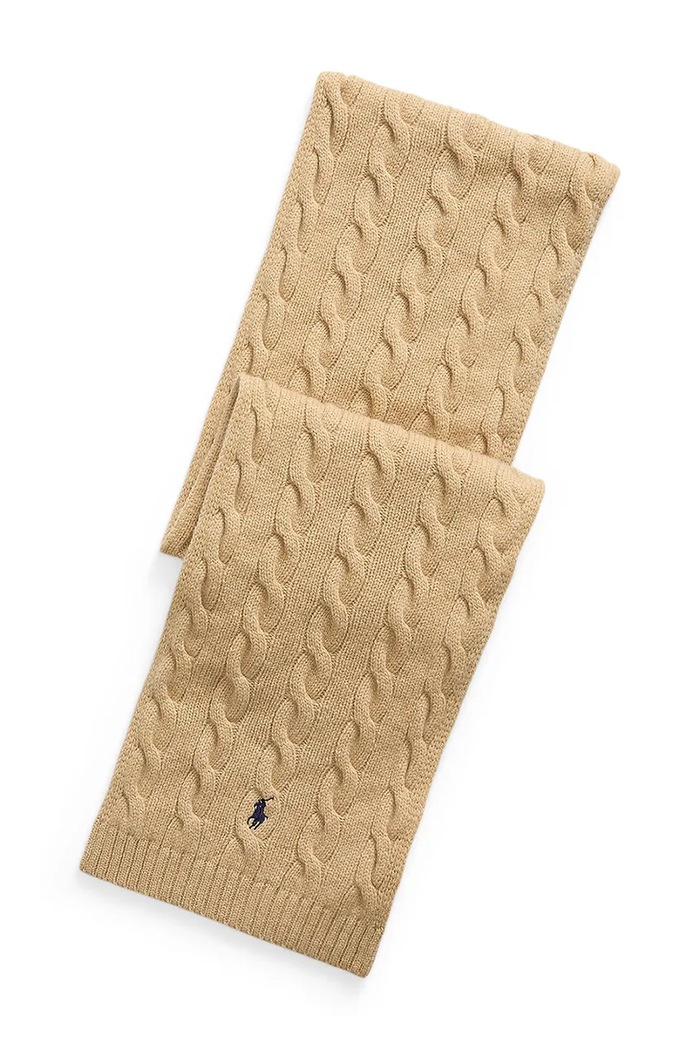 Polo Ralph Lauren Szalik męski wełniany brązowy 710B23669