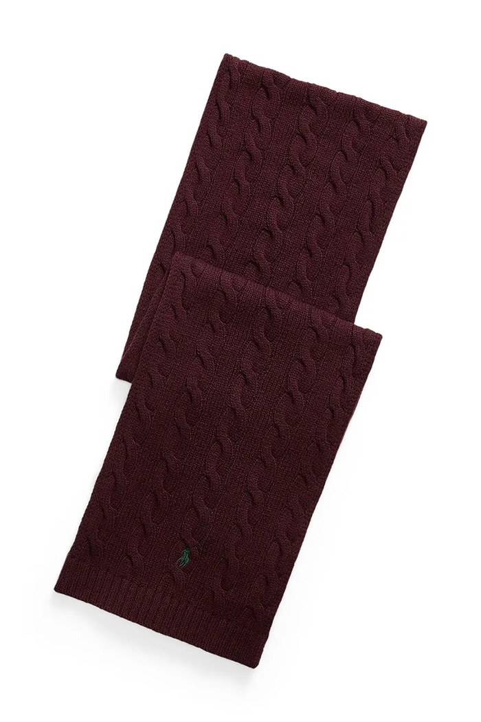 Polo Ralph Lauren Szalik męski wełniany bordowy 710B23669