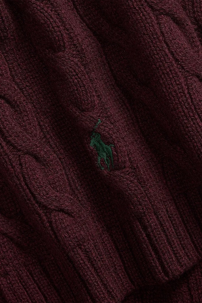 Polo Ralph Lauren Szalik męski wełniany 710B23669 bordowy AW26