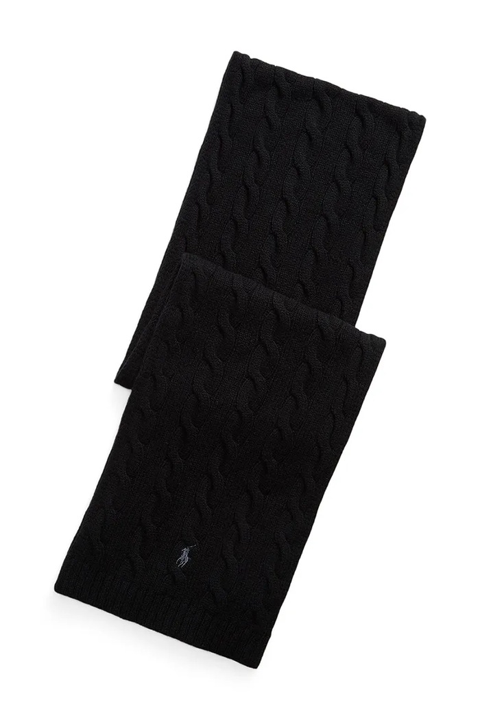 Polo Ralph Lauren Szalik męski wełniany czarny 710B23669