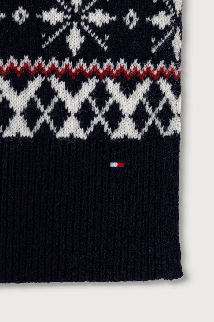 Tommy Hilfiger Šála pánská s vlnou AM0AM14862 námořnická modř AW26