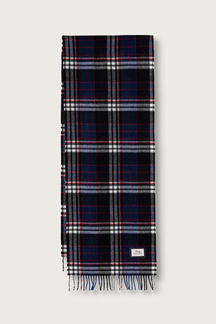 Tommy Hilfiger Szalik męski wełniany czarny AM0AM14577