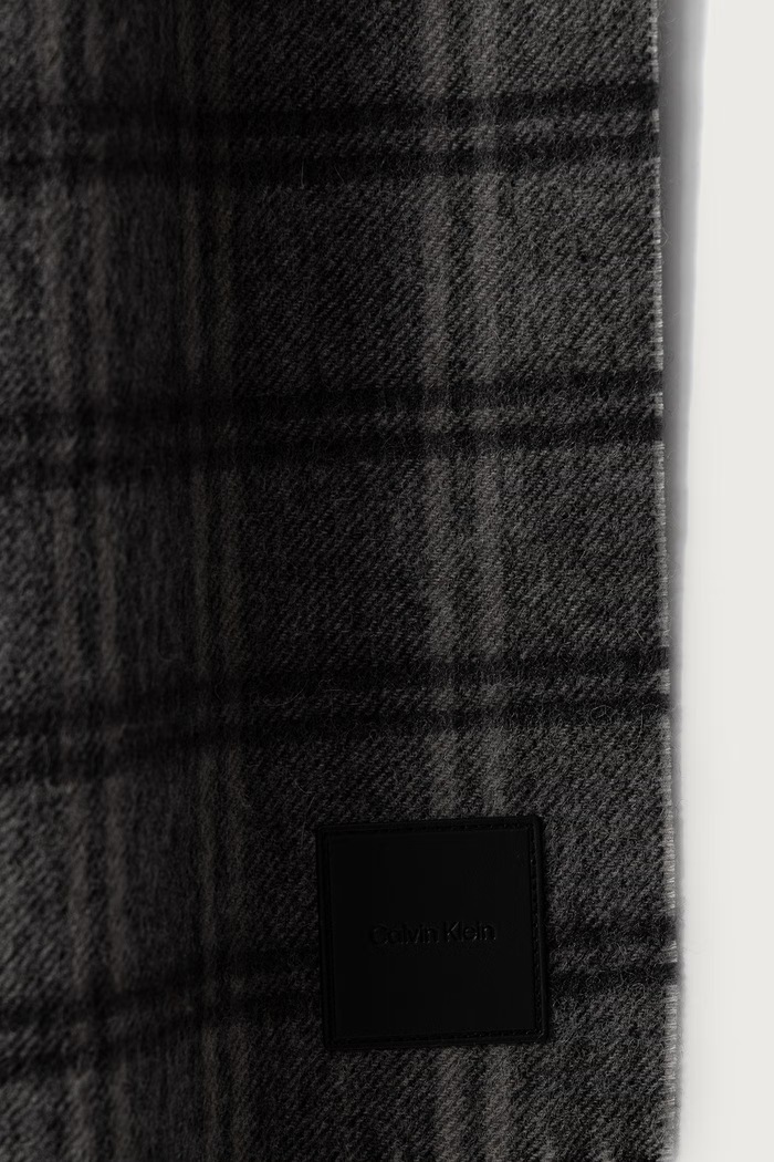 Calvin Klein Шал дамски от вълна LV04D8115G сив AW26