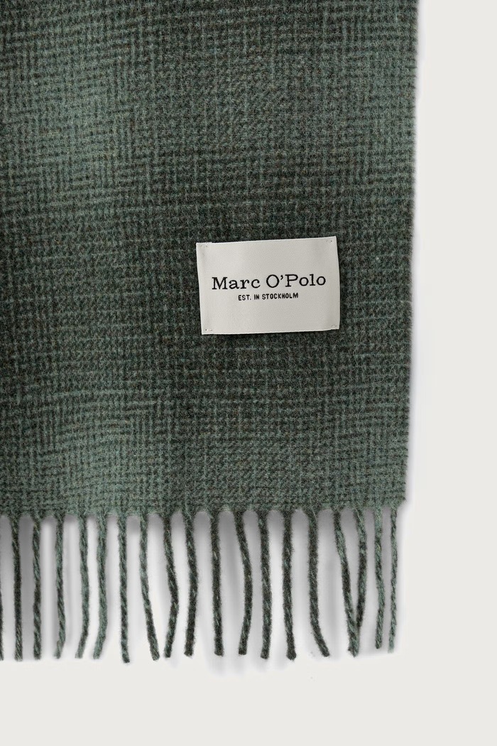 Marc O'Polo Szalik męski wełniany 5000012575 zielony AW26