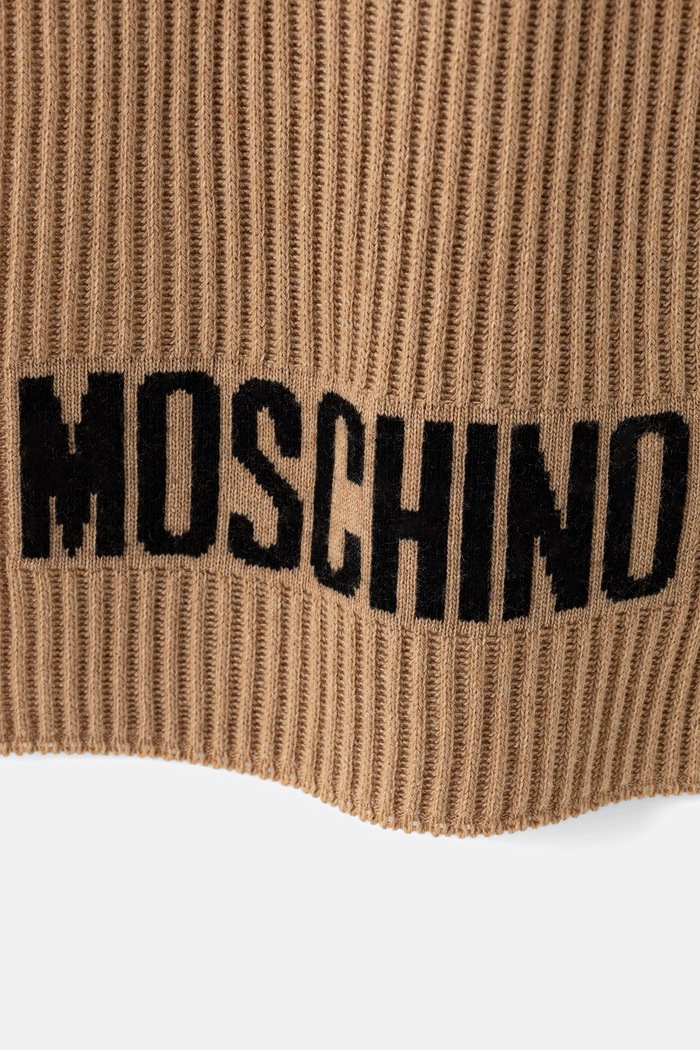 Moschino szalik męski z wełną M5874.50242 brązowy AW26