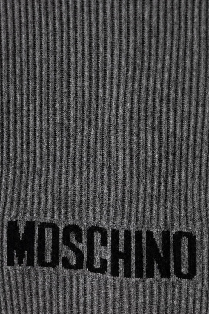 Moschino szalik męski z wełną M5874.50242 szary AW26