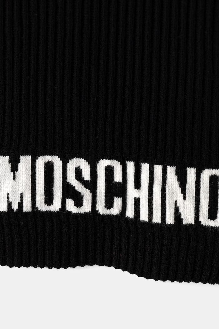 Moschino szalik męski z wełną M5874.50242 czarny AW26