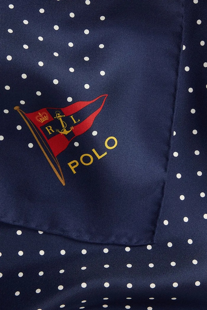 Akcesoria Polo Ralph Lauren apaszka męska jedwabna 712B18792 granatowy