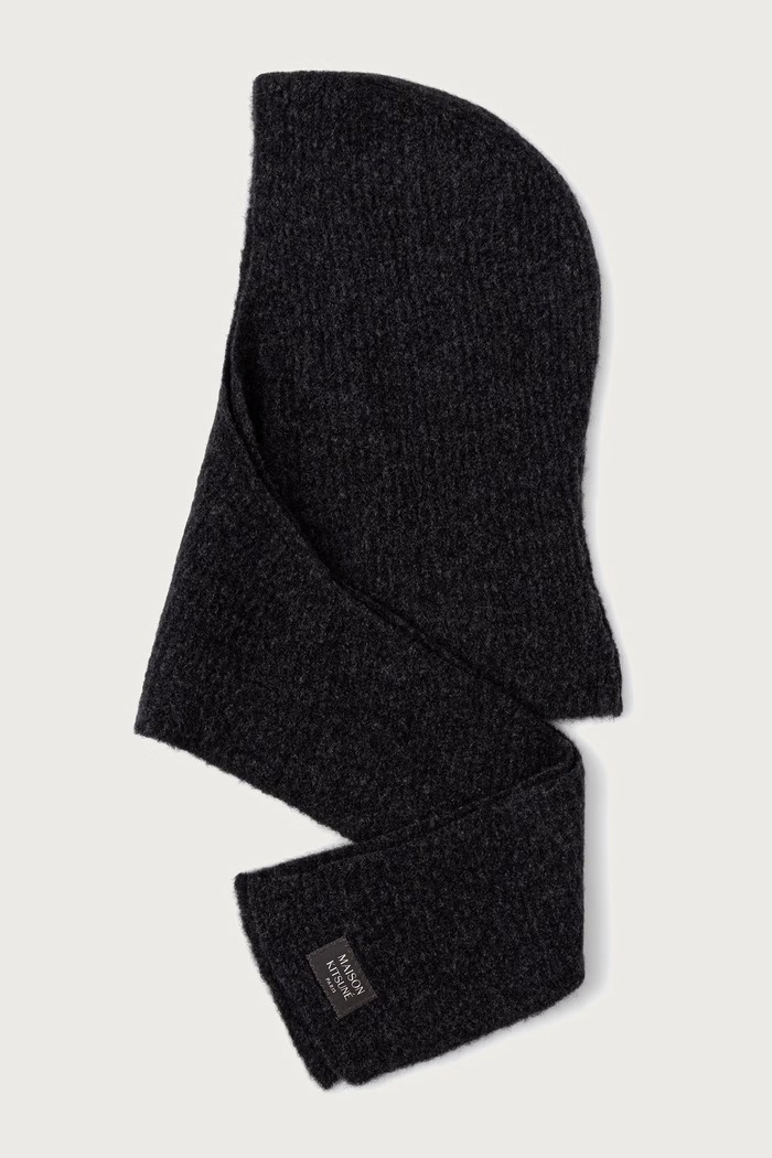 Maison Kitsuné Kaptur z wełną czarny MRUAT11WA0022