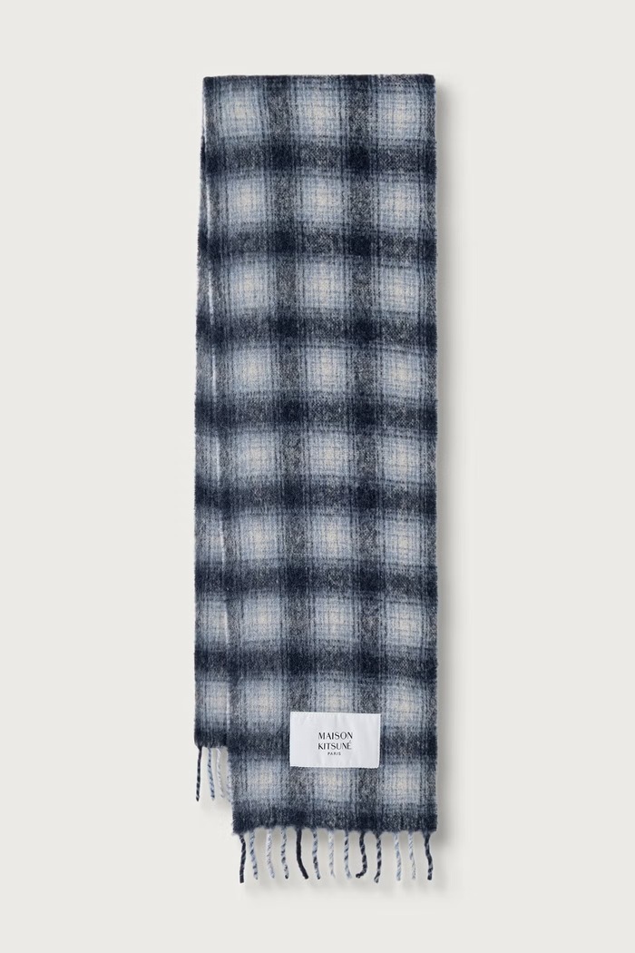 Maison Kitsuné Alpaca szalik z wełny alpaki granatowy MRUAT10WA0022