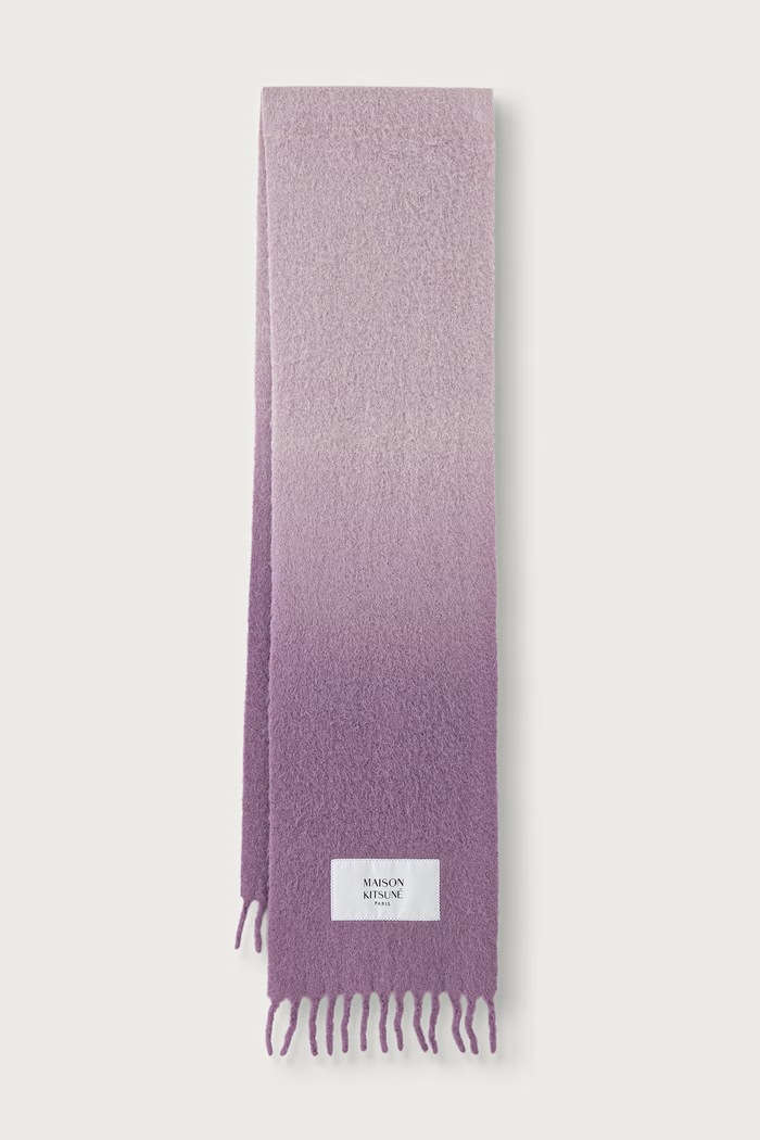 Maison Kitsuné Alpaca szalik z wełną alpaki fioletowy MRUAT09WA0022