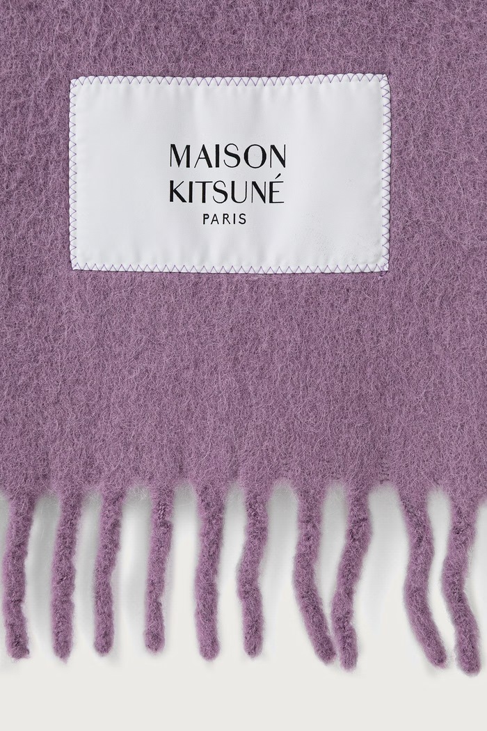 Maison Kitsuné Alpaca szalik z wełną alpaki MRUAT09WA0022 fioletowy AW26