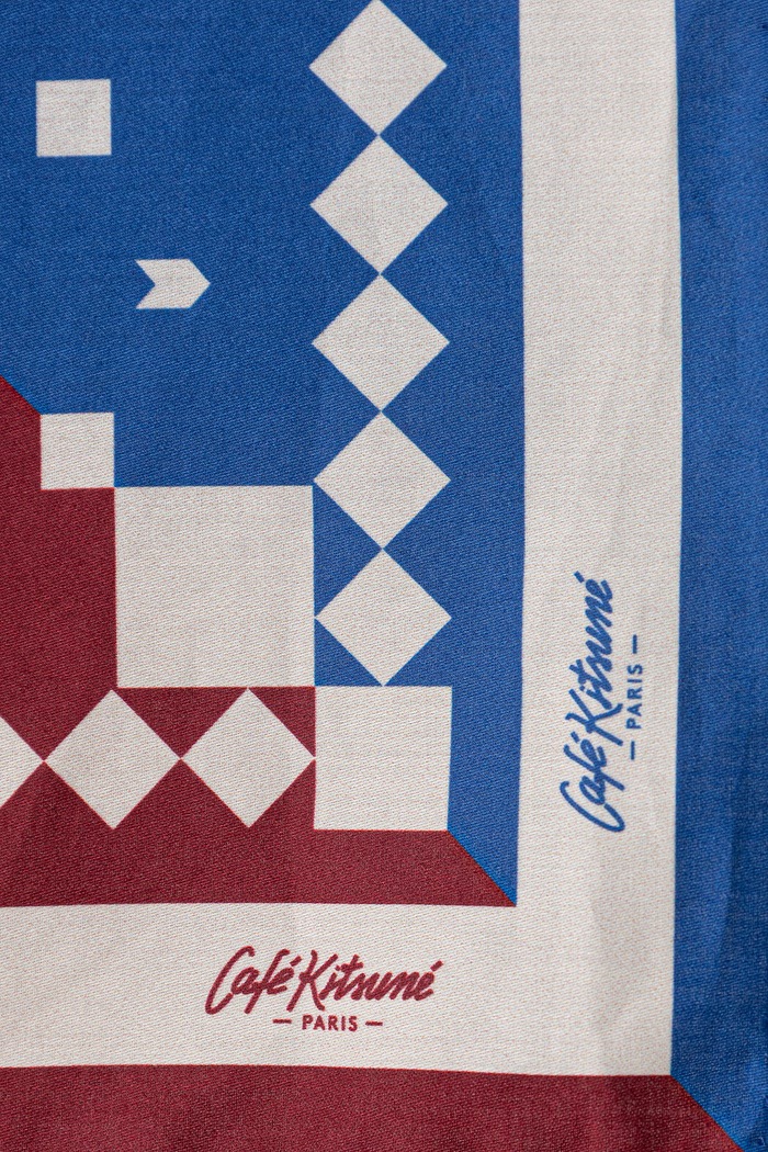 Café Kitsuné Bandana apaszka bawełniana CRUAT00WB0053 niebieski AW26