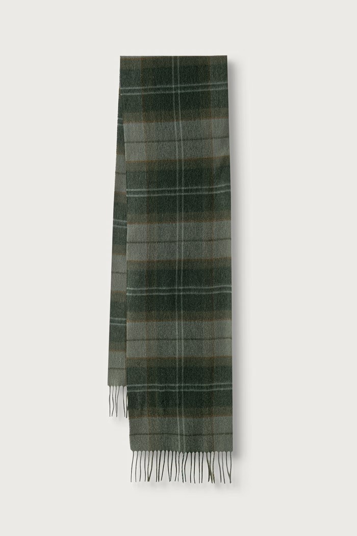 Barbour szalik wełniany zielony USC0405