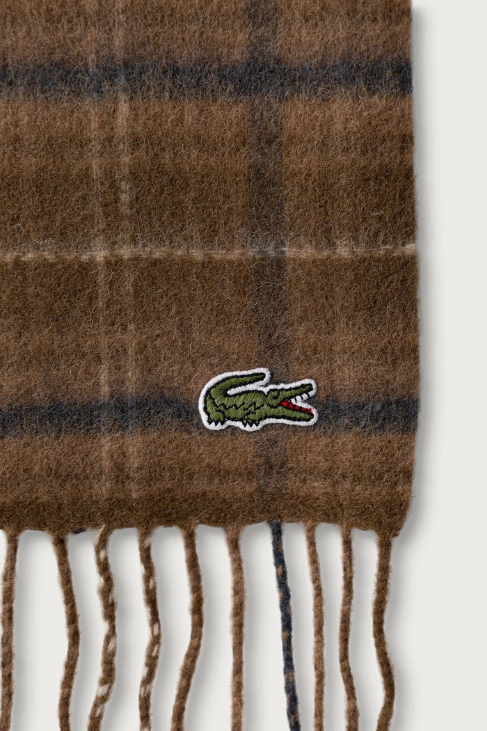 Lacoste Szalik z wełną RE9821 brązowy AW26