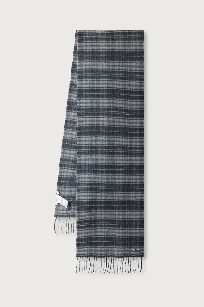Lacoste Κασκόλ με μαλλί γκρί RE9821