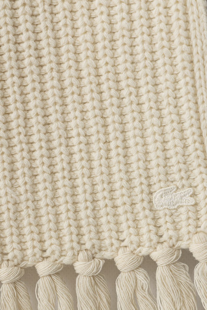 Lacoste Szalik wełniany RE4171 beżowy AW26