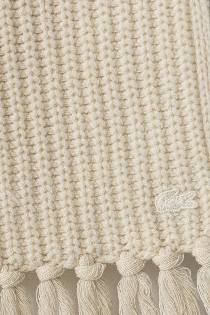 Lacoste Szalik wełniany RE4171 beżowy AW26